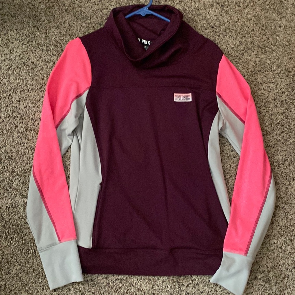 PINK PULL OVER WORKOUT SHIRT. Size L